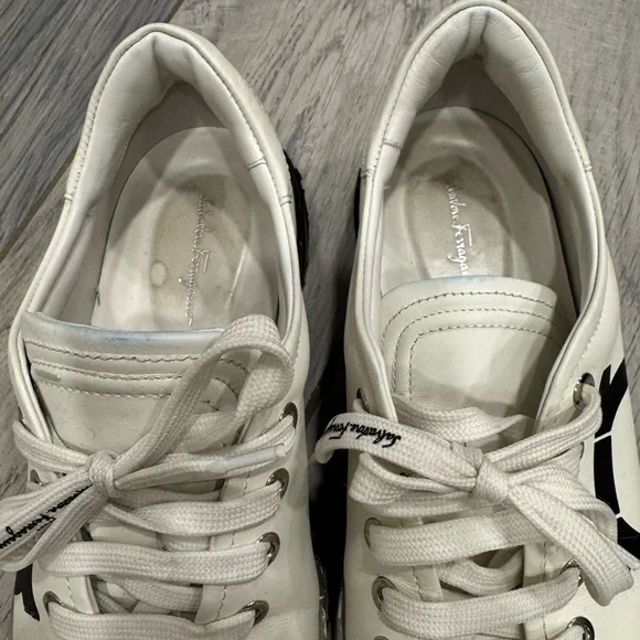 Salvatore Ferragamo Cube leather low-top sneakers size 8 - Picture 10 of 13